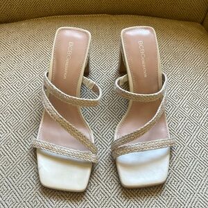 BCBGeneration Cream Strappy Sandals, 8